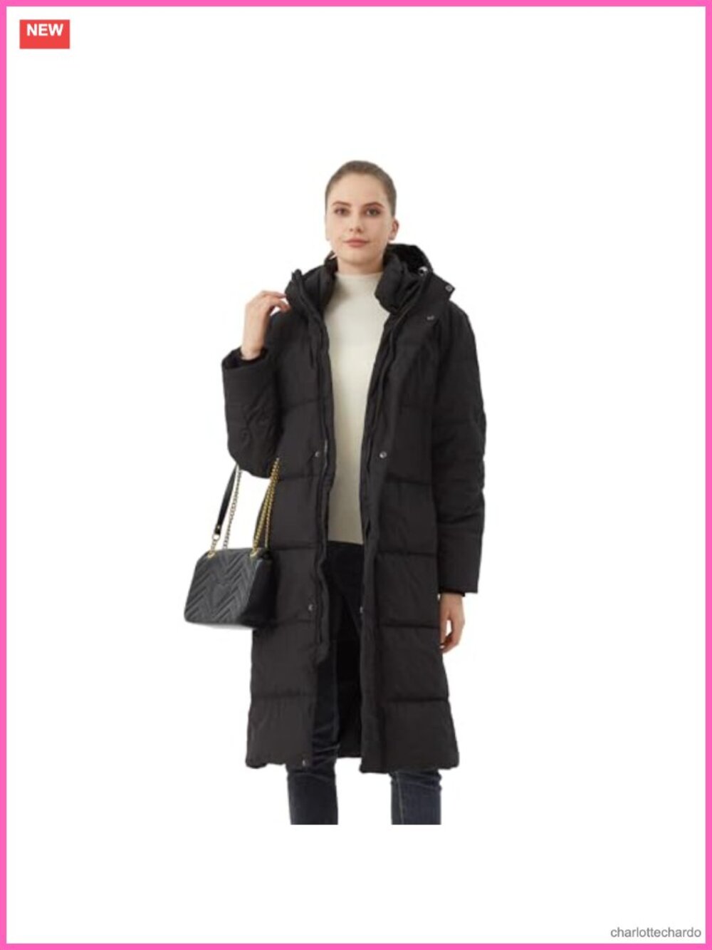 Women's Long Hooded Down Coat 700 Fill Power Puffer Jacket